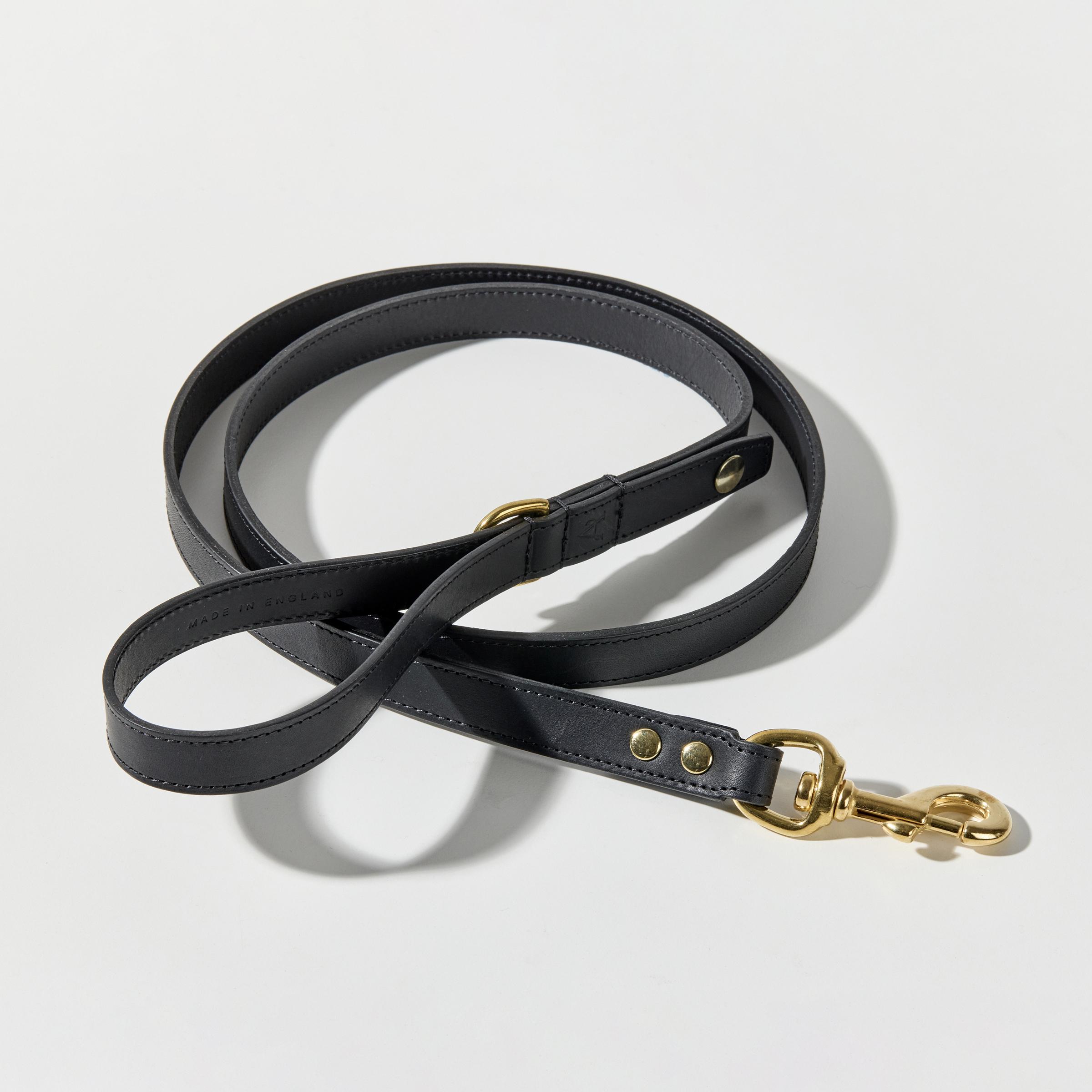 Leather Dog Leash – Black
